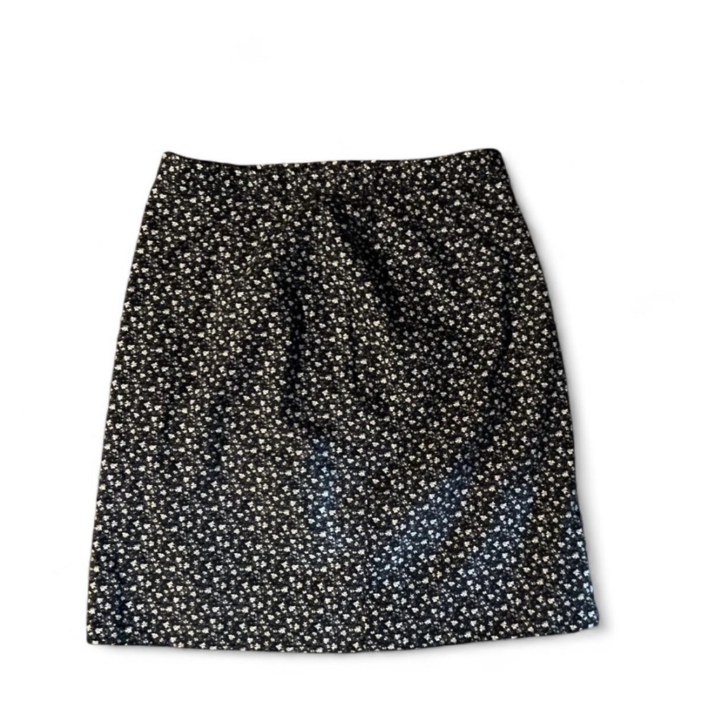 Black and White Floral Pencil Skirt